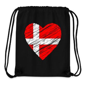 Dänisches Herz — Dänische Flaggenpinsel - Stanley/Stella recycelter Gym Bag - Schwarz - Vorne
