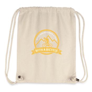 UNTERSCHÄTZE NIEMALS EINEN MANN MIT FAHRRAD! - Stanley/Stella recycelter Gym Bag - Naturweiß - Vorne