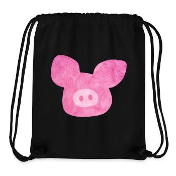 Pig Head Fur Good Luck Pink Farm Organic Nature - Stanley/Stella Recycled Gym Bag - black - Front