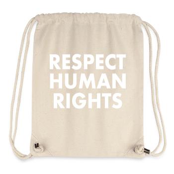 Respect human rights - Sac à cordon recyclé Stanley/Stella - blanc naturel - Devant