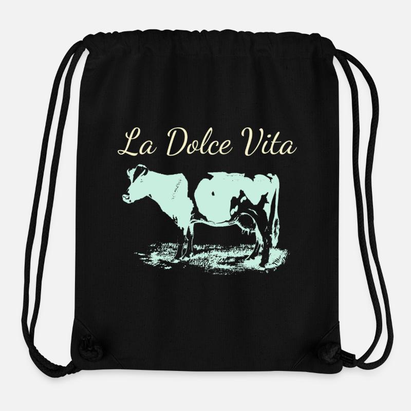 Dairy cow from La Dolce Vita in negative - Stanley/Stella Recycled Gym Bag - black