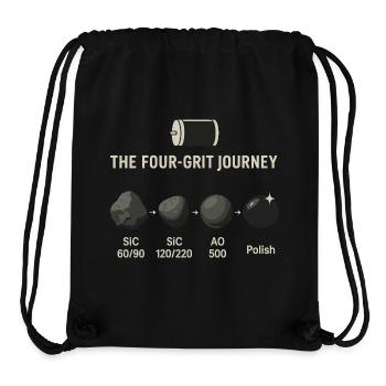 The Four-Grit Journey: Steinpolitur Prozess - Stanley/Stella recycelter Gym Bag - Schwarz - Vorne