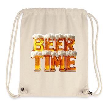 Beer Time – 3D Beer Glass Letters with Foam - Stanley/Stella Recycled Gym Bag - natural - Front