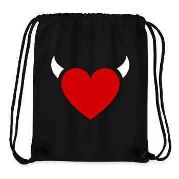 Petites Cornes de Cœur de Diable - Sac à cordon recyclé Stanley/Stella - noir - Devant