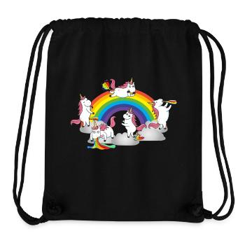 Einhorn Saufen Pinkeln Kacken Kotzen Furzen - Stanley/Stella recycelter Gym Bag - Schwarz - Vorne