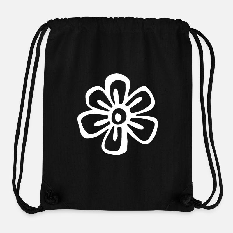 Eine weiße Blume mit breiten Strichen. - Stanley/Stella recycelter Gym Bag - Schwarz