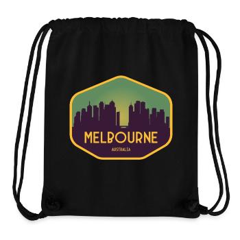 Melbourne Skyline Sonnenuntergang - Stanley/Stella recycelter Gym Bag - Schwarz - Vorne
