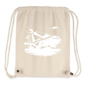 Flugzeug Skizze - Stanley/Stella recycelter Gym Bag - Naturweiß - Vorne
