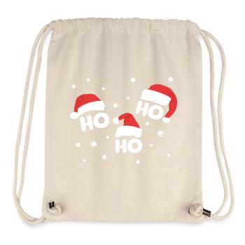 HO HO HO mit Weihnachtsmützen Weihnachtsmann - Stanley/Stella recycelter Gym Bag - Naturweiß - Vorne