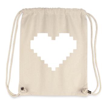 Pixel Heart 8-Bit Life - Stanley/Stella Recycled Gym Bag - natural - Front