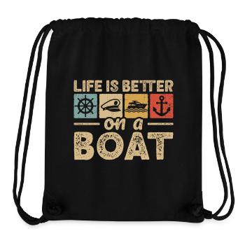Nautical Boat Captain Boating Sailor Sailing - Stanley/Stella Recycled Gym Bag - black - Front