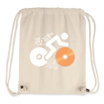 DJ Figure avec disques et notes musicales - Sac à cordon recyclé Stanley/Stella - blanc naturel - Devant