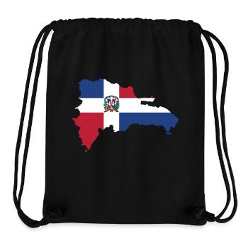 Drapeau de carte de réplique dominicaine - Sac à cordon recyclé Stanley/Stella - noir - Devant