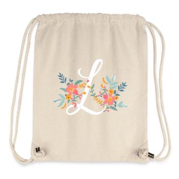 L Typography Floral - Stanley/Stella Recycled Gym Bag - natural - Front