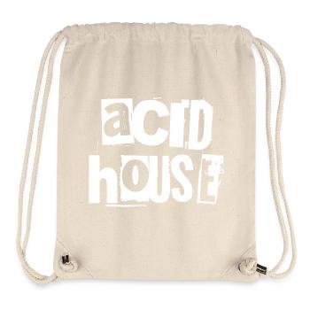 Acid House Grunge Typographie Tee - Sac à cordon recyclé Stanley/Stella - blanc naturel - Devant