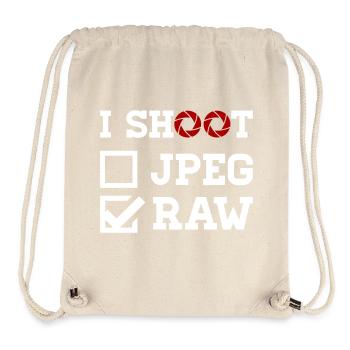 I Shoot – Photographe photo - Sac à cordon recyclé Stanley/Stella - blanc naturel - Devant