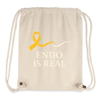 Sensibilisation à l’endométriose Guerrier de l’endo - Sac à cordon recyclé Stanley/Stella - blanc naturel - Devant
