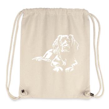 Boykin Spaniel « Édition Noire » - Sac à cordon recyclé Stanley/Stella - blanc naturel - Devant