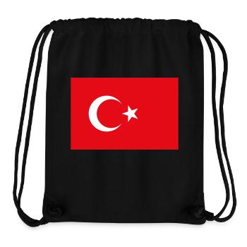Türkei Flagge - Stanley/Stella recycelter Gym Bag - Schwarz - Vorne
