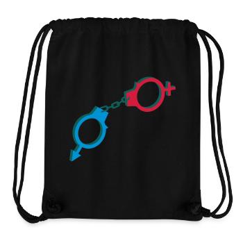 Handcuffs male and female symbol - Stanley/Stella Recycled Gym Bag - black - Front