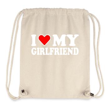 I love my girlfriend - Stanley/Stella recycelter Gym Bag - Naturweiß - Vorne