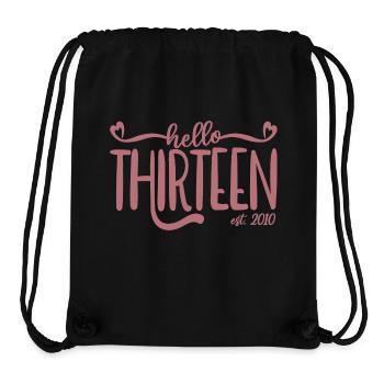 13th Birthday Girls 13 Hello Thirteen Est. 2010 - Stanley/Stella Recycled Gym Bag - black - Front