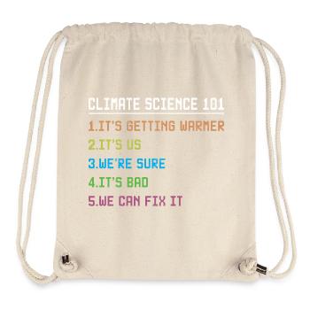 Marche des sciences Jour de la Terre Scientifiques sur les changements climatiques - Sac à cordon recyclé Stanley/Stella - blanc naturel - Devant
