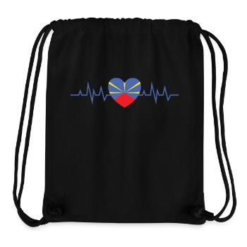 Flagge von La Réunion Souvenir Geschenkidee 974 - Stanley/Stella recycelter Gym Bag - Schwarz - Vorne