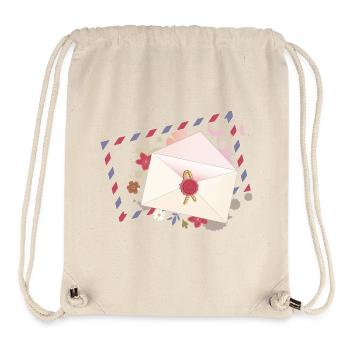 floraler Briefumschlag mit Blüten und Airmail Rand - Stanley/Stella recycelter Gym Bag - Naturweiß - Vorne