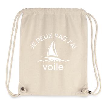 Je peux pas j'ai voile - Sac à cordon recyclé Stanley/Stella - blanc naturel - Devant