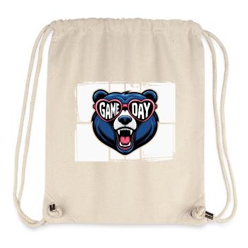 Ours du jour du match avec lunettes coeur - Sac à cordon recyclé Stanley/Stella - blanc naturel - Devant