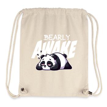 Früh erwachen Panda Illustration - Stanley/Stella recycelter Gym Bag - Naturweiß - Vorne