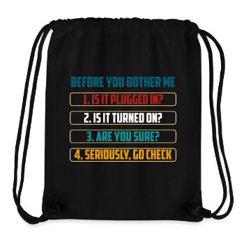 Bevor du mich störst, Technik-Checks - Stanley/Stella recycelter Gym Bag - Schwarz - Vorne