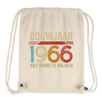 Baujahr April 1966 unzerstörbar - Stanley/Stella recycelter Gym Bag - Naturweiß - Vorne