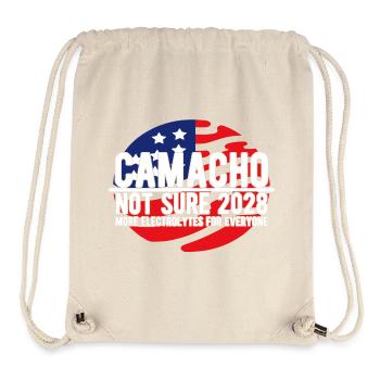 Parodie d’emblème Camacho 2028 Drôle Je ne sais pas - Sac à cordon recyclé Stanley/Stella - blanc naturel - Devant