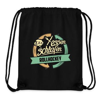 Sport Design Rollhockey RAHMENLOS Geschenk Hobby - Stanley/Stella recycelter Gym Bag - Schwarz - Vorne