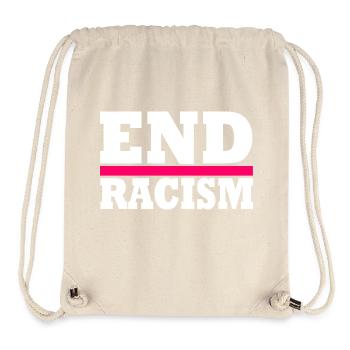 End Racism - Stanley/Stella recycelter Gym Bag - Naturweiß - Vorne