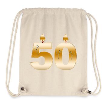 Golden50 Geburtstagskerzen Design - Stanley/Stella recycelter Gym Bag - Naturweiß - Vorne
