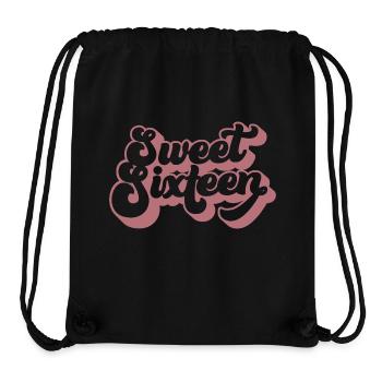 Sweet Sixteen Mignon cadeau de 16 ans - Sac à cordon recyclé Stanley/Stella - noir - Devant