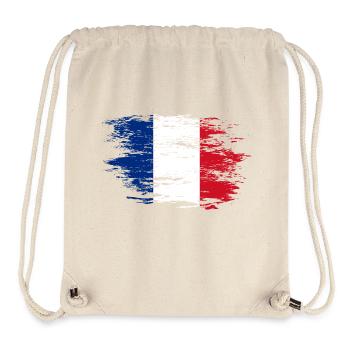 Drapeau de la France utilisé - Sac à cordon recyclé Stanley/Stella - blanc naturel - Devant