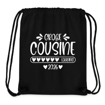 Große Cousine 2026 loading - Stanley/Stella recycelter Gym Bag - Schwarz - Vorne