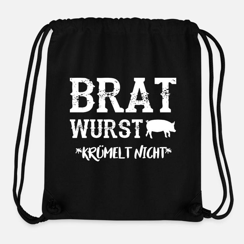 BRATWURST NE S’EFFRITE PAS Drôle de grillades BBQ Dicton - Sac à cordon recyclé Stanley/Stella - noir