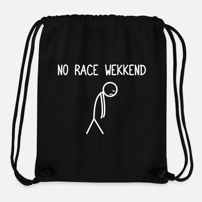 Pas de week-end de course, amateur de voitures, mécanicien de voitures - Sac à cordon recyclé Stanley/Stella - noir