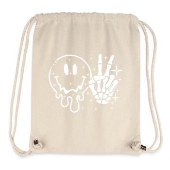 Smiley Skull Peace Hand - Stanley/Stella Recycled Gym Bag - natural - Front