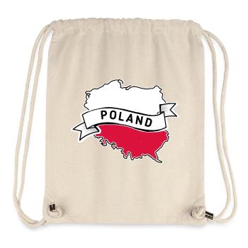 Poland flag with country outline - Stanley/Stella Recycled Gym Bag - natural - Front