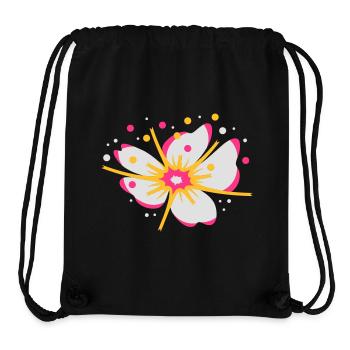 A fleur de cerisier avec du pollen - Sac à cordon recyclé Stanley/Stella - noir - Devant