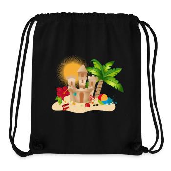A sand castle on the beach awakens holiday feelings - Stanley/Stella Recycled Gym Bag - black - Front