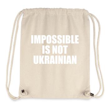 impossible is not ukrainian - ukraine - Sac à cordon recyclé Stanley/Stella - blanc naturel - Devant