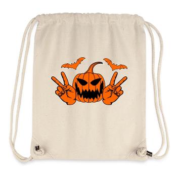 Helloween Peace Victory Hand Symbol Bat - Stanley/Stella Recycled Gym Bag - natural - Front