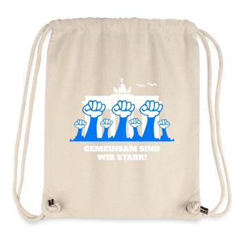 Ensemble, nous sommes forts - Sac à cordon recyclé Stanley/Stella - blanc naturel - Devant